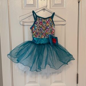 Teal Sequin Tutu Dress